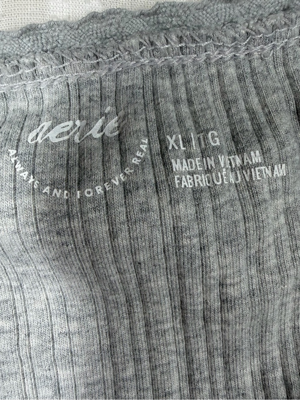 Aerie Grey Front Button Pointelle Tank Top - Picture 3 of 6